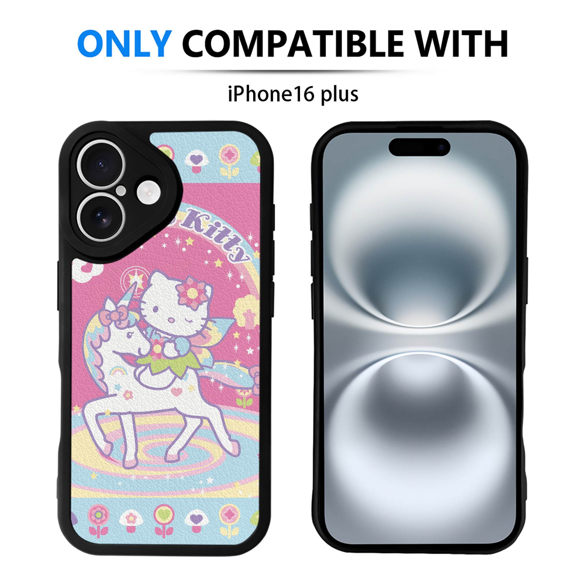 （画像用） Hello Kitty ハローキティ 【iPhone 16シリーズ対応】シリコンスマホケース（レザー調） 材質：シリコン